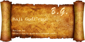 Baji Györgyi névjegykártya
